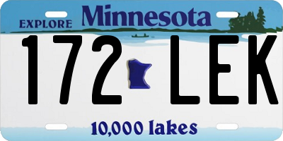 MN license plate 172LEK
