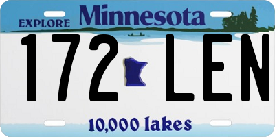 MN license plate 172LEN