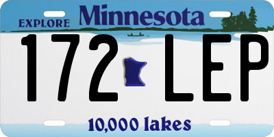 MN license plate 172LEP