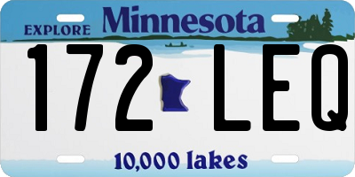 MN license plate 172LEQ