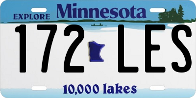MN license plate 172LES