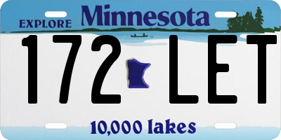 MN license plate 172LET
