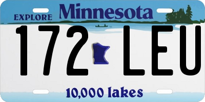 MN license plate 172LEU
