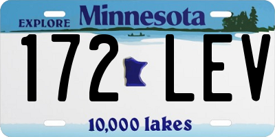 MN license plate 172LEV