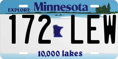 MN license plate 172LEW