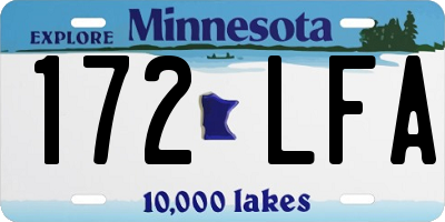 MN license plate 172LFA
