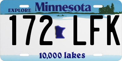 MN license plate 172LFK
