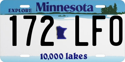 MN license plate 172LFO