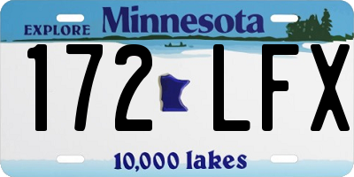 MN license plate 172LFX