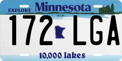 MN license plate 172LGA