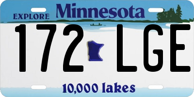 MN license plate 172LGE