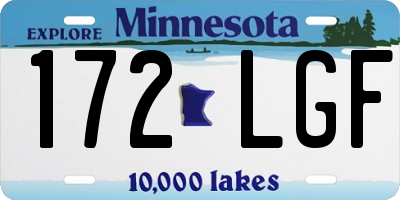 MN license plate 172LGF