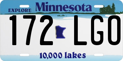 MN license plate 172LGO