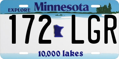 MN license plate 172LGR