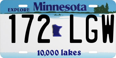 MN license plate 172LGW