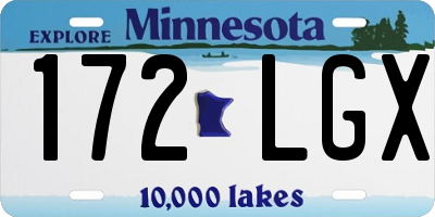 MN license plate 172LGX