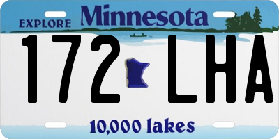 MN license plate 172LHA