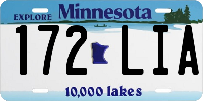 MN license plate 172LIA