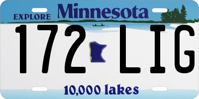 MN license plate 172LIG