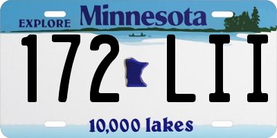 MN license plate 172LII