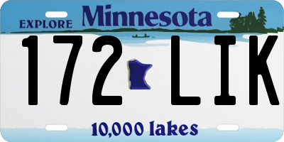 MN license plate 172LIK