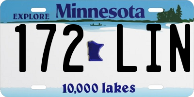 MN license plate 172LIN