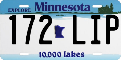 MN license plate 172LIP