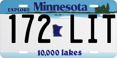 MN license plate 172LIT