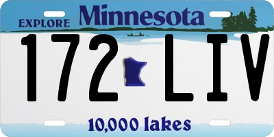 MN license plate 172LIV