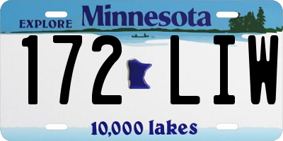 MN license plate 172LIW
