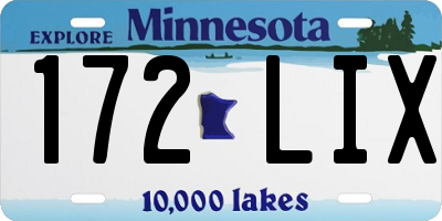 MN license plate 172LIX