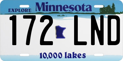 MN license plate 172LND