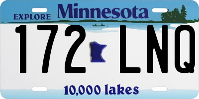 MN license plate 172LNQ