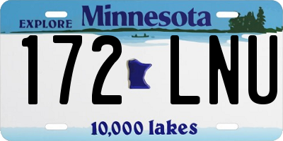 MN license plate 172LNU