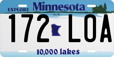 MN license plate 172LOA