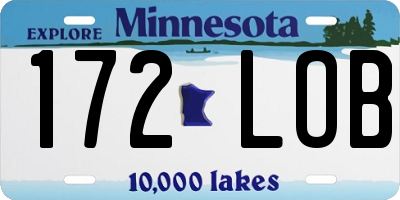 MN license plate 172LOB