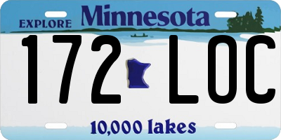 MN license plate 172LOC