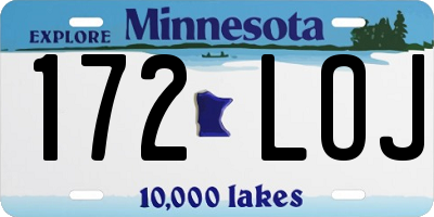 MN license plate 172LOJ