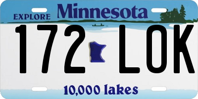 MN license plate 172LOK