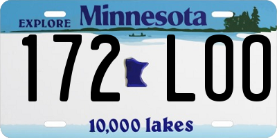 MN license plate 172LOO