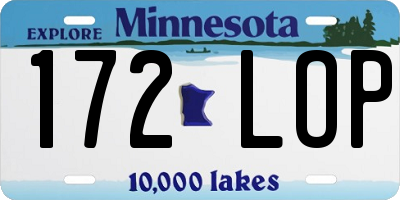 MN license plate 172LOP