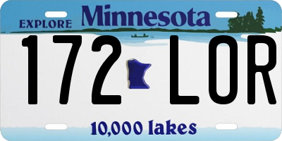 MN license plate 172LOR