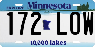 MN license plate 172LOW