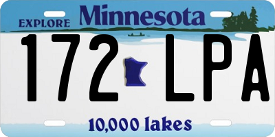 MN license plate 172LPA