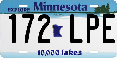 MN license plate 172LPE