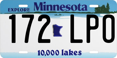 MN license plate 172LPO