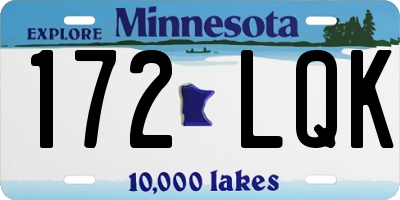 MN license plate 172LQK
