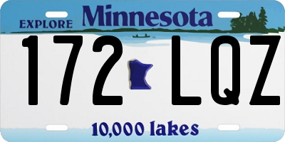 MN license plate 172LQZ