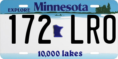 MN license plate 172LRO