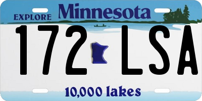 MN license plate 172LSA